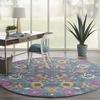 image:imageNourison Home Passion Sunburst 53 x 73 Area Rug  Easy Clean Non Shedding Bed Room Living Room Dining Room Kitchen 5 x 7Denim