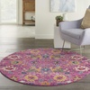 image:imageNourison Home Passion Sunburst 53 x 73 Area Rug  Easy Clean Non Shedding Bed Room Living Room Dining Room Kitchen 5 x 7Fuchsia