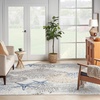 image:imageNourison Home Pompeii Ivory Grey Blue 3 x 5 Area Rug  Easy Clean Non Shedding Bed Room Living Room Dining Room Kitchen 3 x 5Ivory Grey Blue