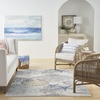 image:imageNourison Home Pompeii Ivory Grey Blue 3 x 5 Area Rug  Easy Clean Non Shedding Bed Room Living Room Dining Room Kitchen 3 x 5Ivory Grey Blue