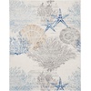 image:imageNourison Home Pompeii Ivory Grey Blue 3 x 5 Area Rug  Easy Clean Non Shedding Bed Room Living Room Dining Room Kitchen 3 x 5Ivory Grey Blue