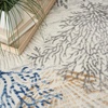 image:imageNourison Home Pompeii Ivory Grey Blue 3 x 5 Area Rug  Easy Clean Non Shedding Bed Room Living Room Dining Room Kitchen 3 x 5Ivory Grey Blue