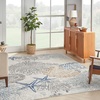 image:imageNourison Home Pompeii Ivory Grey Blue 3 x 5 Area Rug  Easy Clean Non Shedding Bed Room Living Room Dining Room Kitchen 3 x 5Ivory Grey Blue