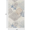image:imageNourison Home Pompeii Ivory Grey Blue 3 x 5 Area Rug  Easy Clean Non Shedding Bed Room Living Room Dining Room Kitchen 3 x 5Ivory Grey Blue