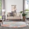 image:imageNourison Home Pompeii Ivory Grey Blue 3 x 5 Area Rug  Easy Clean Non Shedding Bed Room Living Room Dining Room Kitchen 3 x 5Multi Color