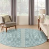 image:imageNourison Home Positano Aqua 6 x Round Area Rug  Easy Clean Non Shedding Bed Room Living Room Dining Room Kitchen 6 x Round