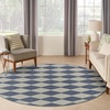 image:imageNourison Home Positano Navy Blue 8 x Round Area Rug  Easy Clean Non Shedding Bed Room Living Room Dining Room Kitchen 8 x Round