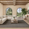 image:imageNourison Home Positano Navy Ivory 22 x 12 Area Rug  Easy Clean Non Shedding Bed Room Living Room Dining Room Kitchen 12 RunnerBlack Ivory