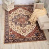 image:imageNourison Home Reseda Traditional Cream 53 x 76 Area Rug Easy Clean Non Shedding Bed Room Living Room Dining Room Kitchen 5x8Cream