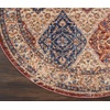 image:imageNourison Home Reseda Traditional Multicolor 5 x Round AreaRug Easy Clean Non Shedding Bed Room Living Room Dining Room Kitchen 5 Round5 x 5 Object