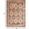 image:imageNourison Home Reseda Traditional Multicolor 5 x Round AreaRug Easy Clean Non Shedding Bed Room Living Room Dining Room Kitchen 5 Round83 x 116 Rectangular