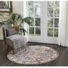 image:imageNourison Home Reseda Traditional Sky 53 x 76 AreaRug Easy Clean Non Shedding Bed Room Living Room Dining Room Kitchen 5x8Blue