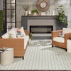 image:imageNourison Home Reversible Indoor Outdoor Navy 8 x Round Area Rug  Easy Clean Non Shedding Bed Room Living Room Dining Room Kitchen 8 x RoundAqua