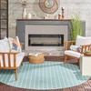 image:imageNourison Home Reversible Indoor Outdoor Navy 8 x Round Area Rug  Easy Clean Non Shedding Bed Room Living Room Dining Room Kitchen 8 x RoundAqua