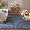 image:imageNourison Home Reversible Indoor Outdoor Navy 8 x Round Area Rug  Easy Clean Non Shedding Bed Room Living Room Dining Room Kitchen 8 x RoundBlue