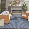 image:imageNourison Home Reversible Indoor Outdoor Navy 8 x Round Area Rug  Easy Clean Non Shedding Bed Room Living Room Dining Room Kitchen 8 x RoundBlue