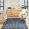 image:imageNourison Home Reversible Indoor Outdoor Navy 8 x Round Area Rug  Easy Clean Non Shedding Bed Room Living Room Dining Room Kitchen 8 x RoundBlue