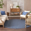 image:imageNourison Home Reversible Indoor Outdoor Navy 8 x Round Area Rug  Easy Clean Non Shedding Bed Room Living Room Dining Room Kitchen 8 x RoundBlue