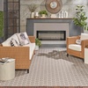 image:imageNourison Home Reversible Indoor Outdoor Navy 8 x Round Area Rug  Easy Clean Non Shedding Bed Room Living Room Dining Room Kitchen 8 x RoundGrey