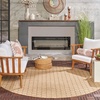 image:imageNourison Home Reversible Indoor Outdoor Navy 8 x Round Area Rug  Easy Clean Non Shedding Bed Room Living Room Dining Room Kitchen 8 x RoundNatural