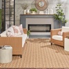 image:imageNourison Home Reversible Indoor Outdoor Navy 8 x Round Area Rug  Easy Clean Non Shedding Bed Room Living Room Dining Room Kitchen 8 x RoundNatural
