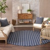 image:imageNourison Home Reversible Indoor Outdoor Navy 8 x Round Area Rug  Easy Clean Non Shedding Bed Room Living Room Dining Room Kitchen 8 x RoundNavy
