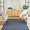 image:imageNourison Home Reversible Indoor Outdoor Navy 8 x Round Area Rug  Easy Clean Non Shedding Bed Room Living Room Dining Room Kitchen 8 x RoundNavy