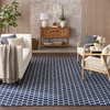 image:imageNourison Home Reversible Indoor Outdoor Navy 8 x Round Area Rug  Easy Clean Non Shedding Bed Room Living Room Dining Room Kitchen 8 x RoundNavy