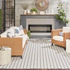 image:imageNourison Home Reversible Indoor Outdoor Navy 8 x Round Area Rug  Easy Clean Non Shedding Bed Room Living Room Dining Room Kitchen 8 x RoundNavy