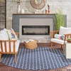 image:imageNourison Home Reversible Indoor Outdoor Navy 8 x Round Area Rug  Easy Clean Non Shedding Bed Room Living Room Dining Room Kitchen 8 x RoundNavy