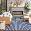 image:imageNourison Home Reversible Indoor Outdoor Navy 8 x Round Area Rug  Easy Clean Non Shedding Bed Room Living Room Dining Room Kitchen 8 x RoundNavy