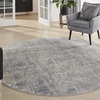 image:imageNourison Home Rustic Textures Rustic IvorySilver 53 x round Area Rug Easy Cleaning Non Shedding Bed Room Living Room Dining Room Kitchen 5 RoundIvorySilver