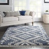 image:imageNourison Home Scandinavian Shag Denim Blue 710 x 106 Area Rug Easy Clean Non Shedding Bed Room Living Room Dining Room Kitchen 8x11Denim Blue