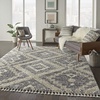 image:imageNourison Home Scandinavian Shag Denim Blue 710 x 106 Area Rug Easy Clean Non Shedding Bed Room Living Room Dining Room Kitchen 8x11GreyIvory