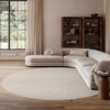 image:imageNourison Home Textured Home Ivory Beige 8 x Round Area Rug  Easy Clean Non Shedding Bed Room Living Room Dining Room Kitchen 8 x RoundIvory Beige