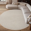 image:imageNourison Home Textured Home Ivory Beige 8 x Round Area Rug  Easy Clean Non Shedding Bed Room Living Room Dining Room Kitchen 8 x RoundIvory Beige