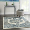 image:imageNourison Home Traditional Vintage Traditional Ivory Blue 53 x 73 Area Rug Easy Clean Non Shedding Bed Room Living Room Dining Room Kitchen 5x7Ivory Blue