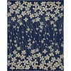 image:imageNourison Home Tranquil Ivory 810 x 1110 Area Rug  Easy Clean Non Shedding Bed Room Living Room Dining Room Kitchen 9 x 12Navy