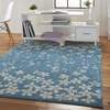 image:imageNourison Home Tranquil Ivory 810 x 1110 Area Rug  Easy Clean Non Shedding Bed Room Living Room Dining Room Kitchen 9 x 12Turquoise