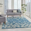 image:imageNourison Home Tranquil Ivory 810 x 1110 Area Rug  Easy Clean Non Shedding Bed Room Living Room Dining Room Kitchen 9 x 12Turquoise