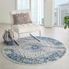 image:imageNourison Home Tranquil IvoryLight Blue 8 x 10 Area Rug  Easy Clean Non Shedding Bed Room Living Room Dining Room Kitchen 8 x 10IvoryLight Blue