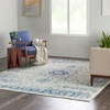 image:imageNourison Home Tranquil IvoryLight Blue 8 x 10 Area Rug  Easy Clean Non Shedding Bed Room Living Room Dining Room Kitchen 8 x 10IvoryLight Blue