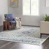 image:imageNourison Home Tranquil IvoryLight Blue 8 x 10 Area Rug  Easy Clean Non Shedding Bed Room Living Room Dining Room Kitchen 8 x 10IvoryLight Blue