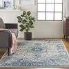 image:imageNourison Home Tranquil IvoryLight Blue 8 x 10 Area Rug  Easy Clean Non Shedding Bed Room Living Room Dining Room Kitchen 8 x 10IvoryLight Blue