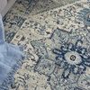 image:imageNourison Home Tranquil IvoryLight Blue 8 x 10 Area Rug  Easy Clean Non Shedding Bed Room Living Room Dining Room Kitchen 8 x 10IvoryLight Blue