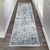 image:imageNourison Home Tranquil IvoryLight Blue 8 x 10 Area Rug  Easy Clean Non Shedding Bed Room Living Room Dining Room Kitchen 8 x 10IvoryLight Blue