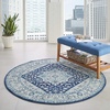 image:imageNourison Home Tranquil IvoryLight Blue 8 x 10 Area Rug  Easy Clean Non Shedding Bed Room Living Room Dining Room Kitchen 8 x 10IvoryNavy