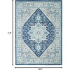 image:imageNourison Home Tranquil IvoryLight Blue 8 x 10 Area Rug  Easy Clean Non Shedding Bed Room Living Room Dining Room Kitchen 8 x 10IvoryNavy