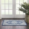 image:imageNourison Home Tranquil IvoryLight Blue 8 x 10 Area Rug  Easy Clean Non Shedding Bed Room Living Room Dining Room Kitchen 8 x 10IvoryNavy