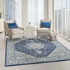 image:imageNourison Home Tranquil IvoryLight Blue 8 x 10 Area Rug  Easy Clean Non Shedding Bed Room Living Room Dining Room Kitchen 8 x 10IvoryNavy